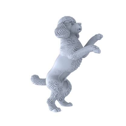 Yao's Studio LYTR260 Poodle Resin Miniature Model 5-Figure Set, Unpainted Cute Interactive Pet Figures, DIY Painting Scene Decoration Miniatures Diorama Resin Figures
