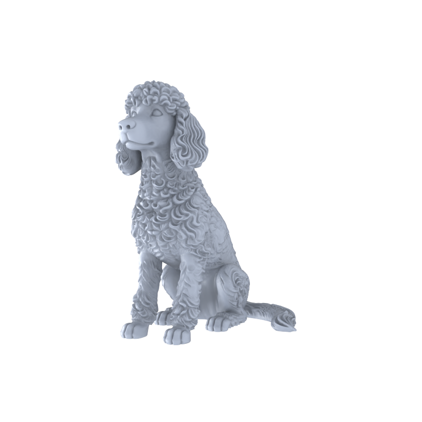 Yao's Studio LYTR260 Poodle Resin Miniature Model 5-Figure Set, Unpainted Cute Interactive Pet Figures, DIY Painting Scene Decoration Miniatures Diorama Resin Figures