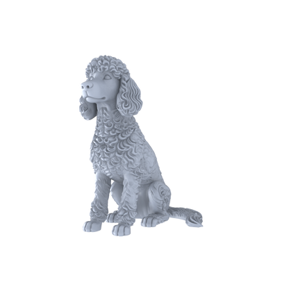 Yao's Studio LYTR260 Poodle Resin Miniature Model 5-Figure Set, Unpainted Cute Interactive Pet Figures, DIY Painting Scene Decoration Miniatures Diorama Resin Figures