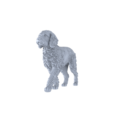 Yao's Studio LYTR260 Poodle Resin Miniature Model 5-Figure Set, Unpainted Cute Interactive Pet Figures, DIY Painting Scene Decoration Miniatures Diorama Resin Figures