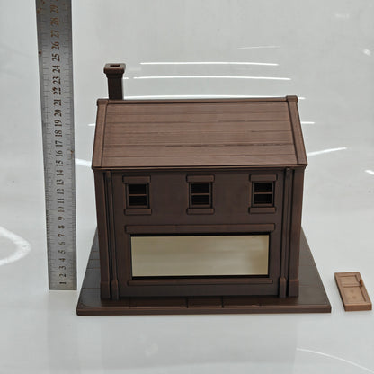 RHF0447 Triangular-roof wooden house with windows Desktop Ornament Sand Table Architecture Architectural Model Miniature House Small-scale Landscaping