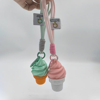 LYTP018M Ice Cream Key Ring 3D Printing Creative New Model Can Light Up Ice Cream Keychain Personalized Keychain Pendant