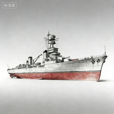 SSC128 Military Model France Huffron Class Heavy CruiserFull Hull