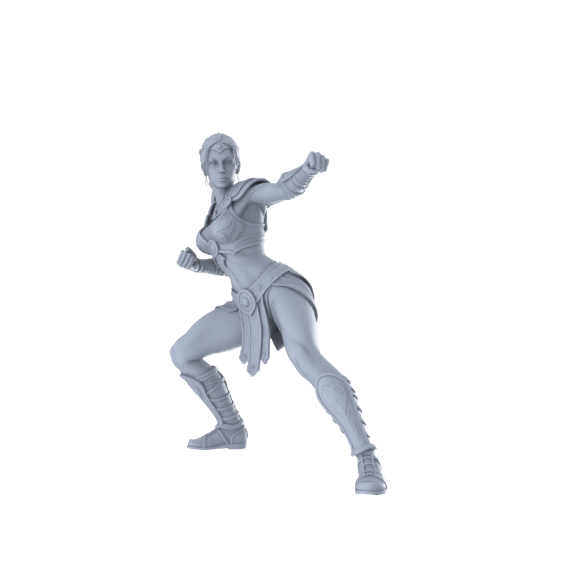 Yao's Studio LYTR261 Female Warrior Resin Miniature Model 6-Figure Set, Unpainted Combat Pose Figures, DIY Painting Scene Decoration Miniatures Diorama Resin Figures