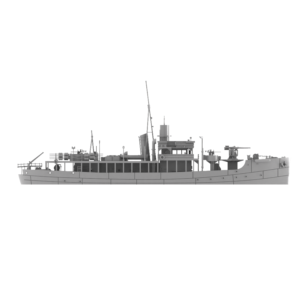 RHWS015 HMS Isles Cllass Submarine Chaser Liscomb Water line