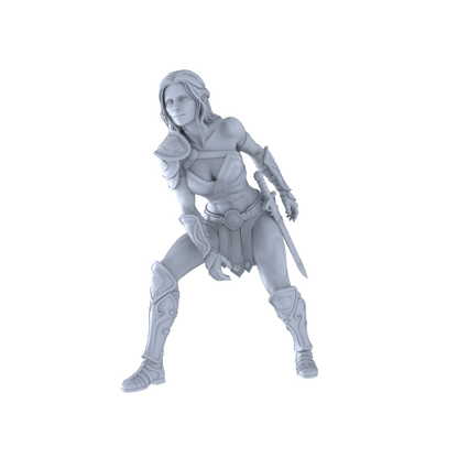 Yao's Studio LYTR261 Female Warrior Resin Miniature Model 6-Figure Set, Unpainted Combat Pose Figures, DIY Painting Scene Decoration Miniatures Diorama Resin Figures