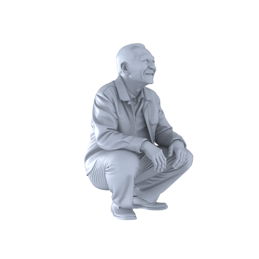 Yao's Studio LYTR262 Leisurely Elderly Quintet Resin Miniature Model 5-Figure Set, Unpainted Relaxation Figures, DIY Painting Scene Decoration Miniatures Diorama Resin Figures