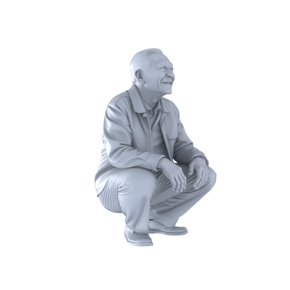 Yao's Studio LYTR262 Leisurely Elderly Quintet Resin Miniature Model 5-Figure Set, Unpainted Relaxation Figures, DIY Painting Scene Decoration Miniatures Diorama Resin Figures
