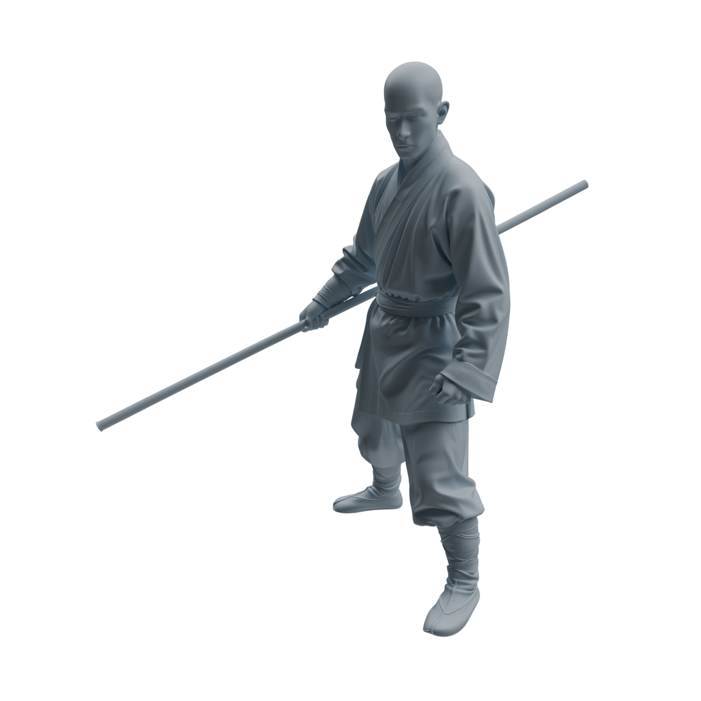 MRY-SFW LYTR1075 Staff-wielding Martial Monk Character Modern Model 4 pcs