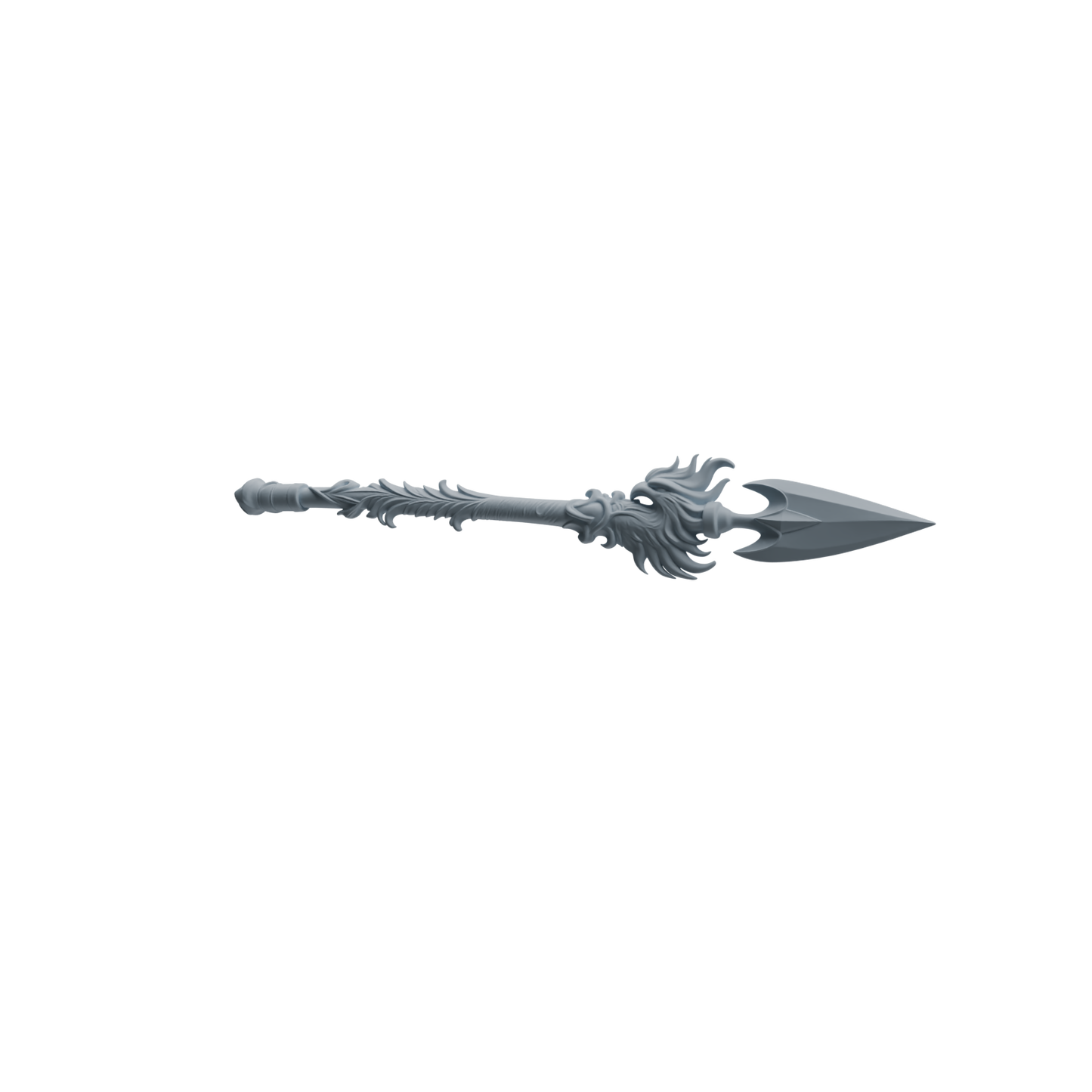 MRY-SFW LYGS437 Feather Pattern Spear and Shark Tooth Battle Axe Weapon Modern Model 4 pcs