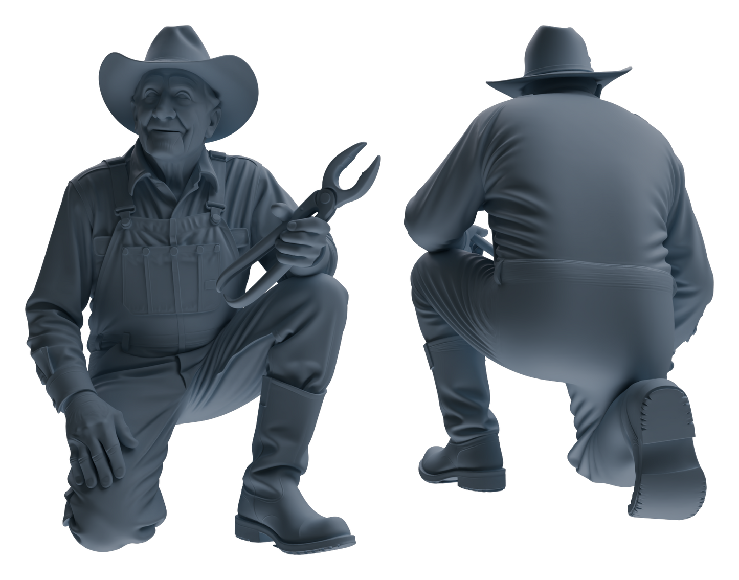 MRY-SFW LYTR925 Elderly Farm Worker Multi-pose Modern Model 3 pcs