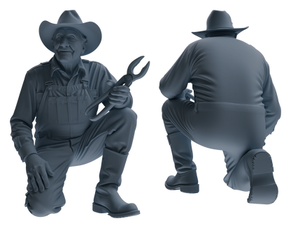 MRY-SFW LYTR925 Elderly Farm Worker Multi-pose Modern Model 3 pcs