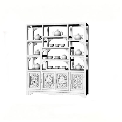 MRY-SFW LYTS526 3D Printed Chinese Tea Room Furniture Set, Unpainted White Resin, Miniature Dollhouse Diorama Accessories