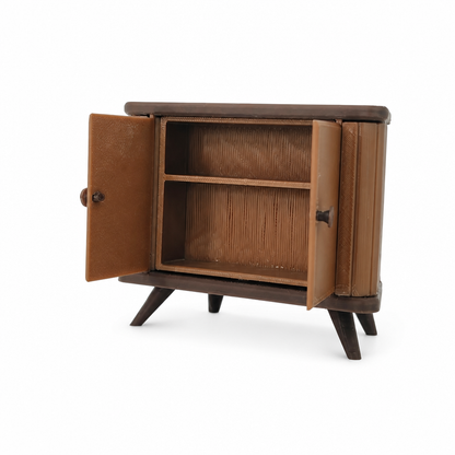 RHF0534A Vintage-style rotating wine cabinet 1 Desktop Decorations Dollhouse Furniture Mini Bar Scene Furniture Vintage Furniture Mini Rotating Wine Cabinet