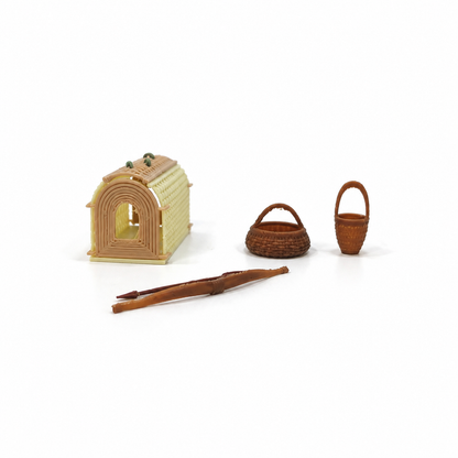 RHF0403A Wilderness Island Survival Series - Hunting Set Desktop Ornaments Creative DIY Cottage Furniture Dollhouse Accessories Miniature Home Mini Models Dollhouse Accessories