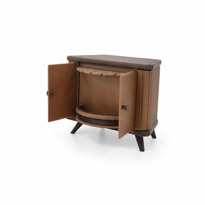 RHF0534 Vintage-style rotating wine cabinet Desktop Decorations Dollhouse Furniture Mini Bar Scene Furniture Vintage Furniture Mini Rotating Wine Cabinet