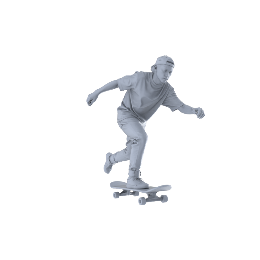 MRY-SFW LYTR553 Modern Street Skateboarders Pose Group of 6 Miniature Car Diorama Figures Scene Props Accessories Resin