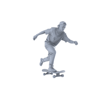 MRY-SFW LYTR553 Modern Street Skateboarders Pose Group of 6 Miniature Car Diorama Figures Scene Props Accessories Resin
