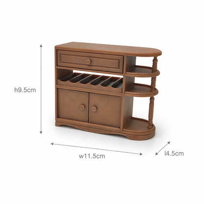 RHF0539A American-style vintage bar cabinet Desktop Decorations Dollhouse Furniture Mini Bar Scene Furniture Vintage Furniture Mini Bar Counter and Wine Cabinet