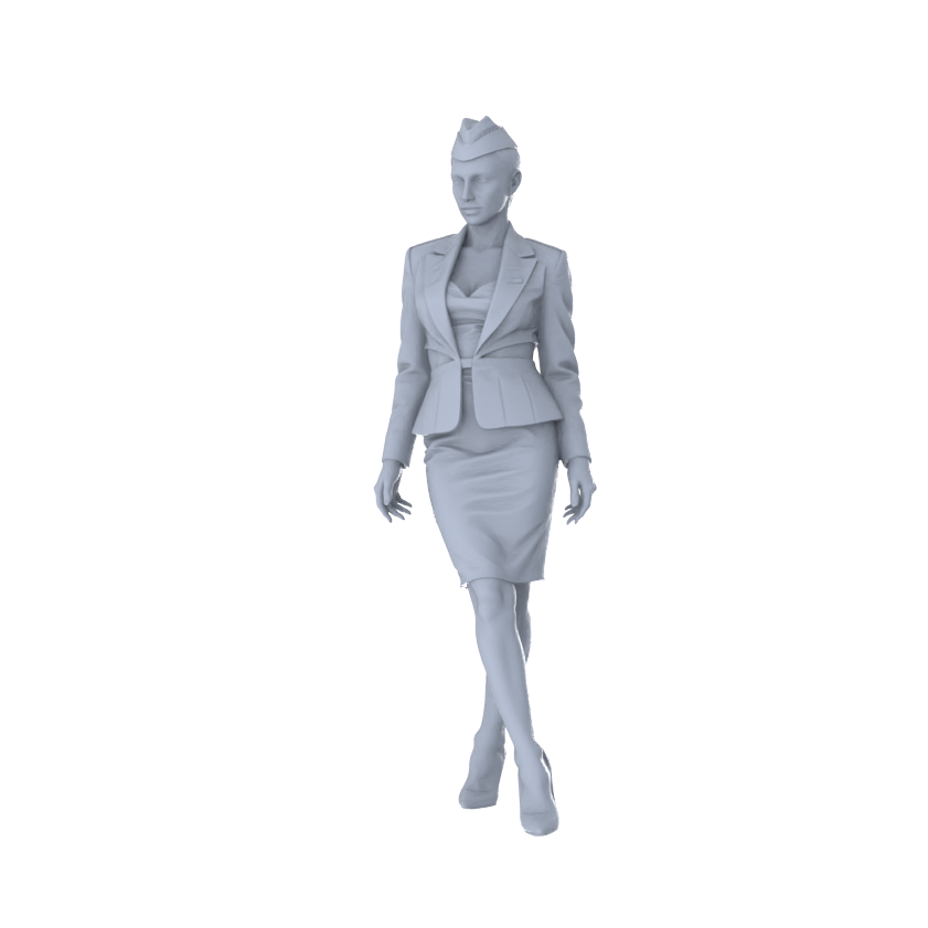 MRY-SFW LYTR555 Modern Flight Attendants Pose Group of 6 Miniature Car Diorama Figures Scene Props Accessories Resin
