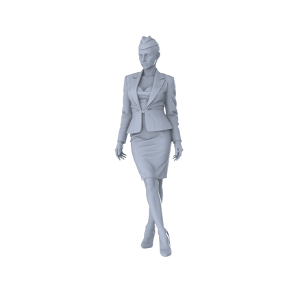 MRY-SFW LYTR555 Modern Flight Attendants Pose Group of 6 Miniature Car Diorama Figures Scene Props Accessories Resin