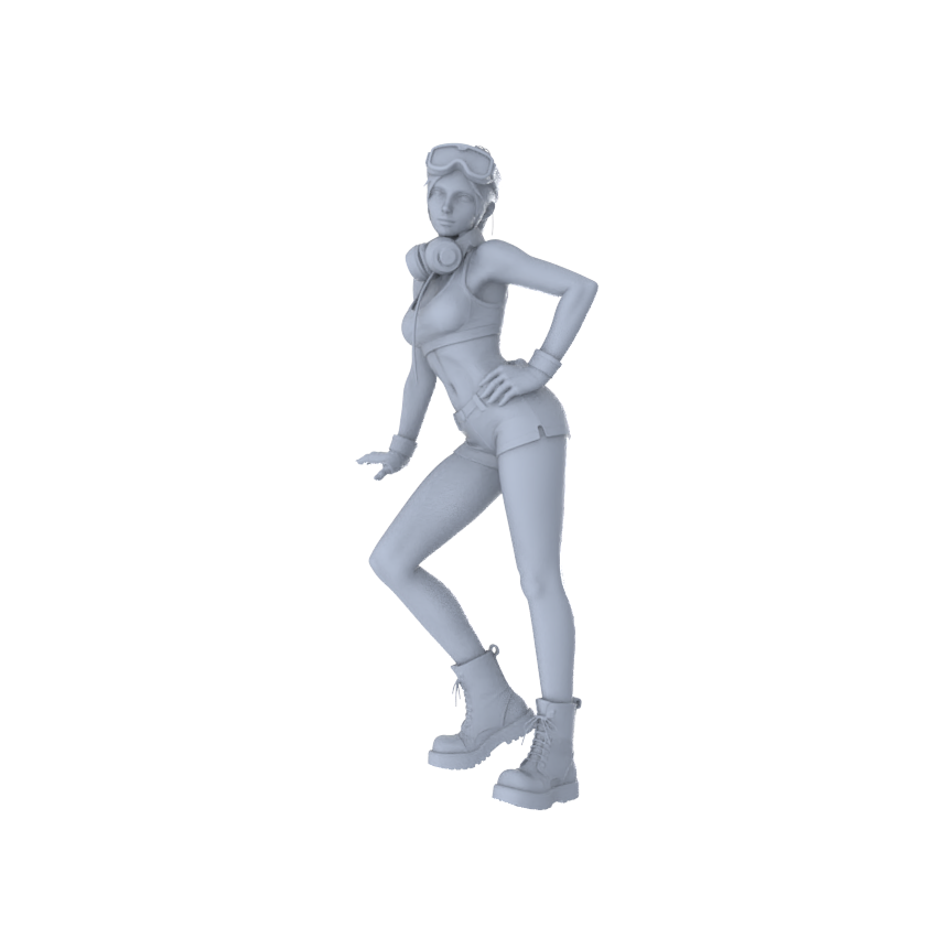 MRY-SFW LYTR551 Modern E-sports Trendy Girls Pose Group of 6 Miniature Car Diorama Figures Scene Props Accessories Resin