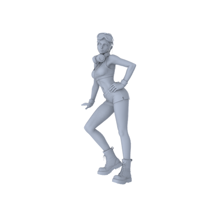 MRY-SFW LYTR551 Modern E-sports Trendy Girls Pose Group of 6 Miniature Car Diorama Figures Scene Props Accessories Resin