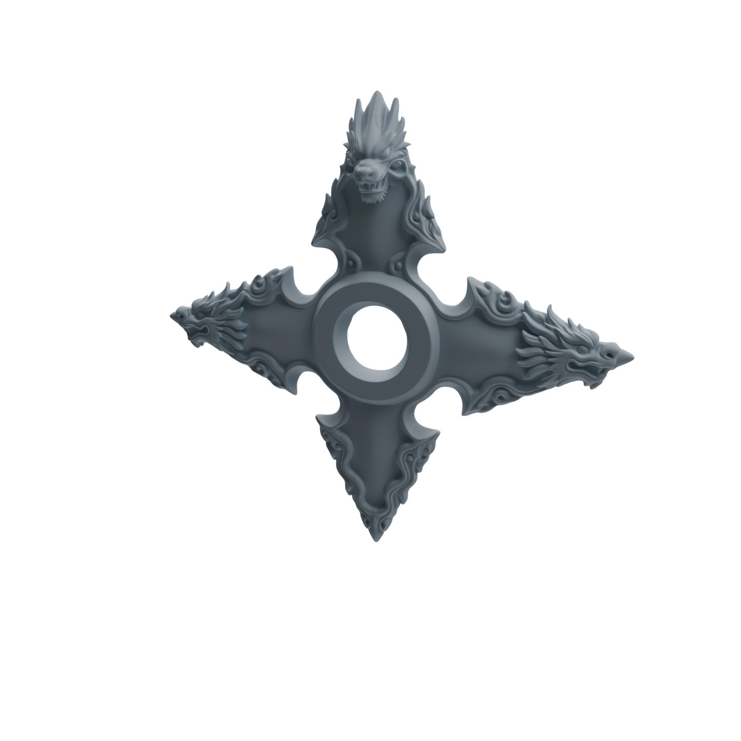 MRY-SFW LYGS445 Dragon & Cat Pattern Shuriken Modern Model 4 pcs