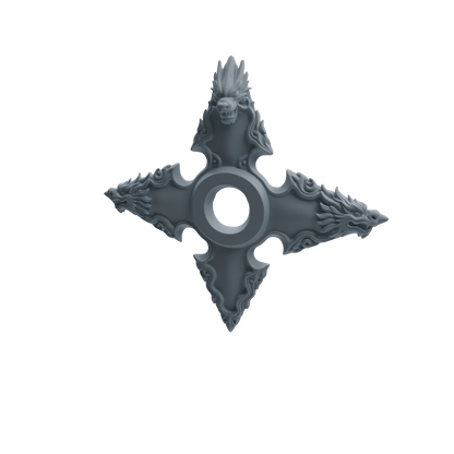 MRY-SFW LYGS445 Dragon & Cat Pattern Shuriken Modern Model 4 pcs