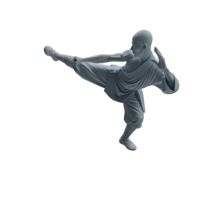 MRY-SFW LYTR1074 Kung Fu Kicking Monk Character Modern Model 4 pcs