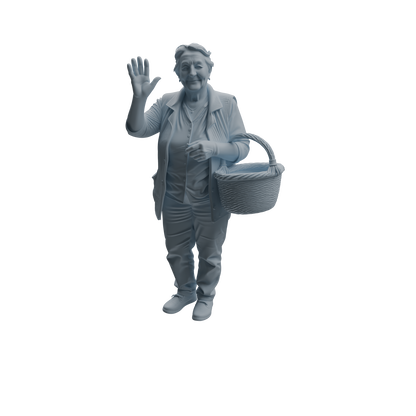 MRY-SFW LYTR993 Elderly People Grocery Shopping Character Modern Model 3 pcs