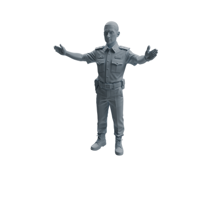 MRY-SFW LYTR958 Multi-Pose Male Traffic Police Officer Character Modern Model 4 pcs