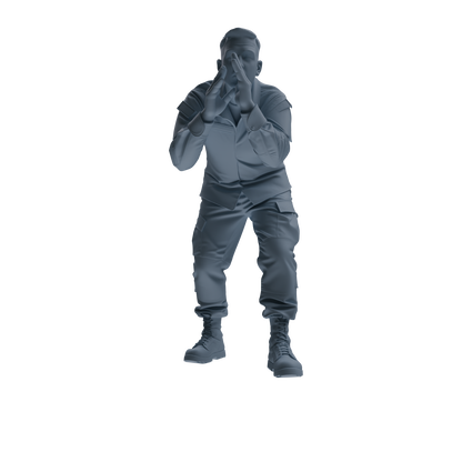 MRY-SFW SSTR184 Miniatures Soldier Model Kit Command Soldier Pose Modern Model 3 pcs