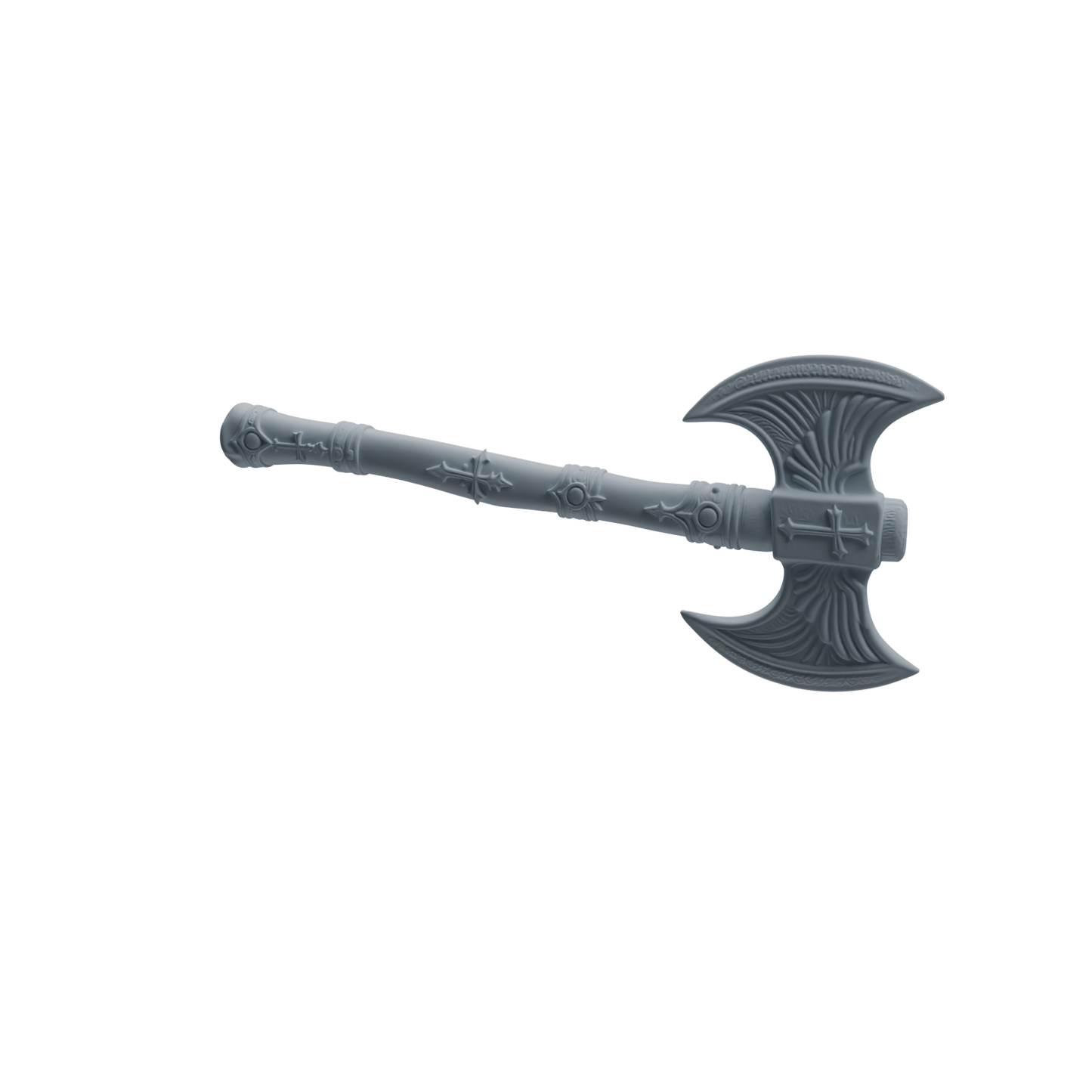MRY-SFW LYGS438 Cross Pattern Battle Axe and Feather Blade Spear Weapon Modern Model 3 pcs