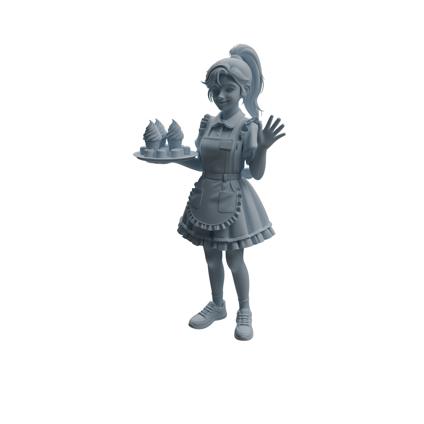 MRY-SFW LYTR1057 Ice Cream Shop Staff Character Modern Model 4 pcs