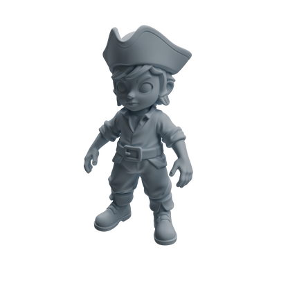 MRY-SFW LYTR1090 Chibi Pirate Boy Character Modern Model 4 pcs