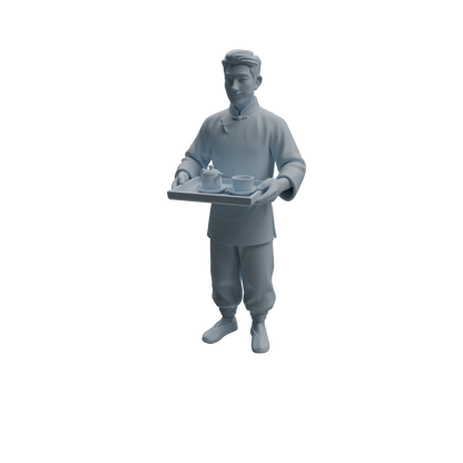 MRY-SFW LYTR985 Republic of China Teahouse Waiter Character Modern Model 4 pcs