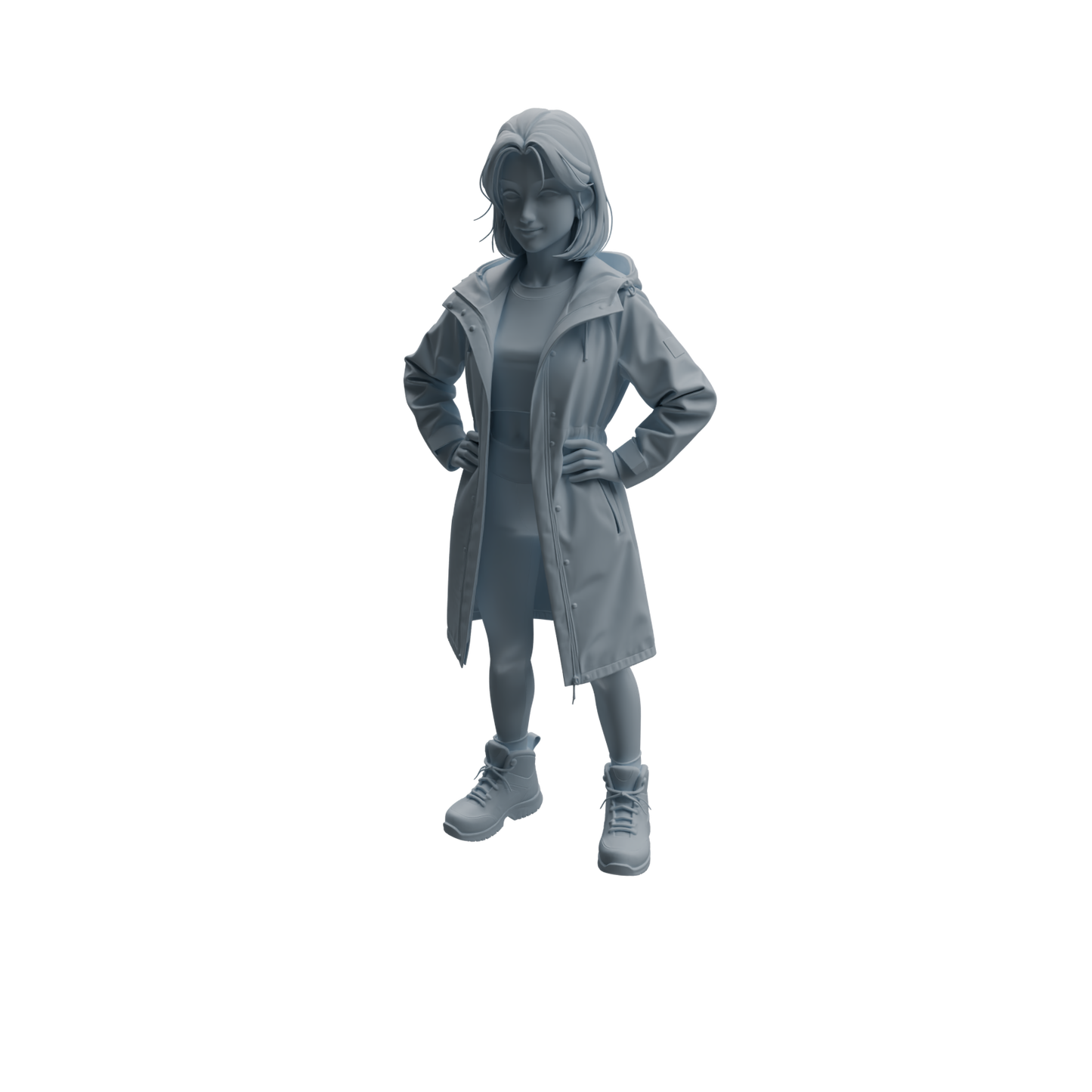 MRY-SFW LYTR1017 Female Camping Character with Tent Modern Model 4 pcs