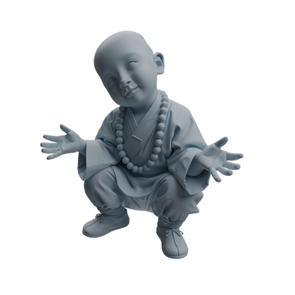 MRY-SFW LYTR1070 Kung Fu Little Monk Style Character Modern Model 4 pcs
