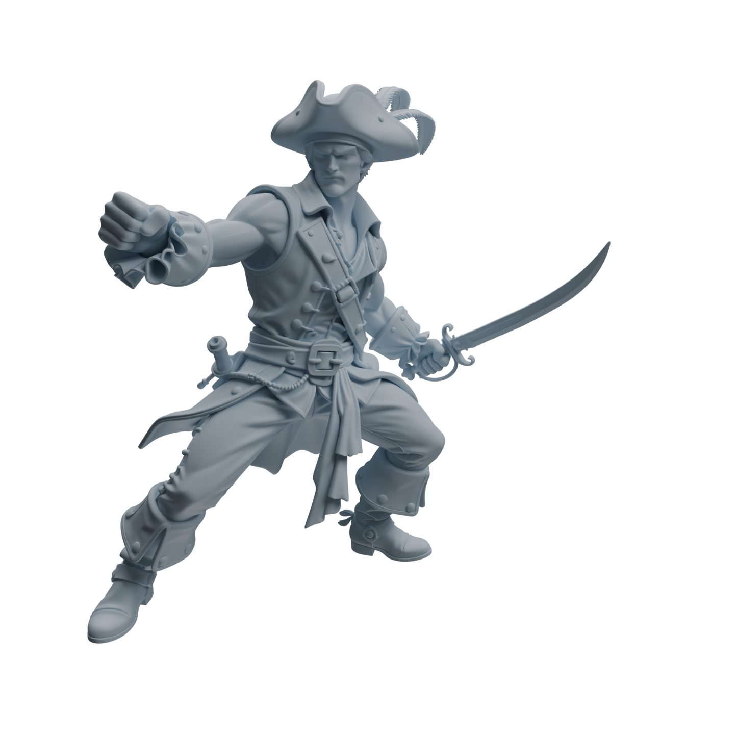 MRY-SFW LYTR1097 Combat Pose Pirate Character Modern Model 4 pcs