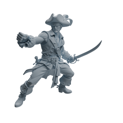 MRY-SFW LYTR1097 Combat Pose Pirate Character Modern Model 4 pcs