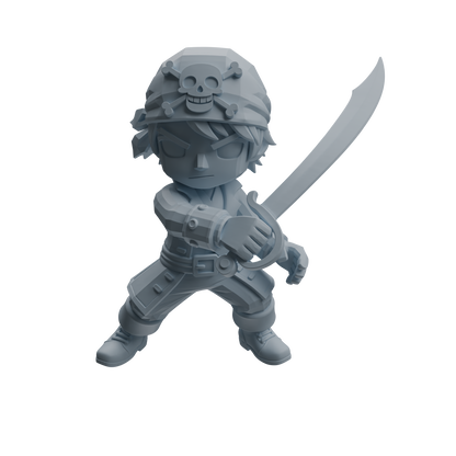 MRY-SFW LYTR1091 Multi-pose Chibi Pirate Character Modern Model 4 pcs