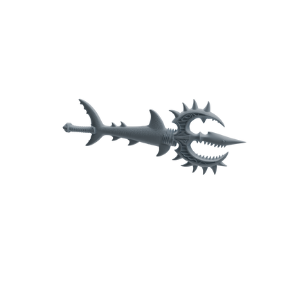 MRY-SFW LYGS427 Shark and Spiked Decorative Axe Weapon Modern Model 4 pcs