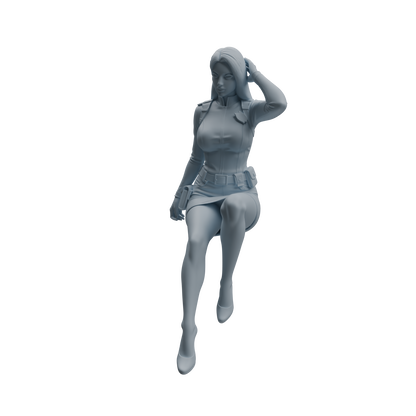 MRY-SFW LYTR955 Seated Female Police Officer Character Modern Model 4 pcs