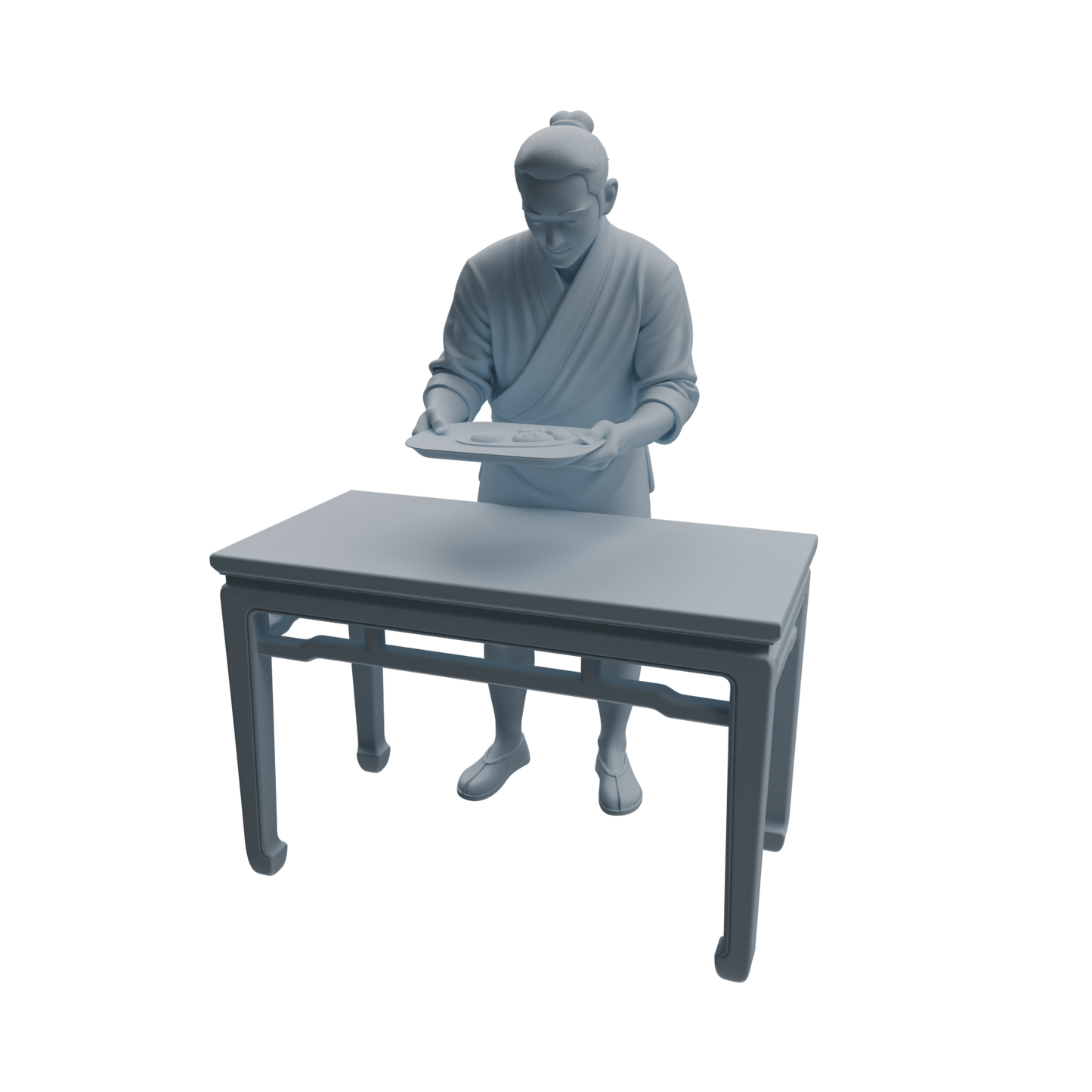 MRY-SFW LYTR986 Chinese Teahouse Service Attendant Character Modern Model 4 pcs