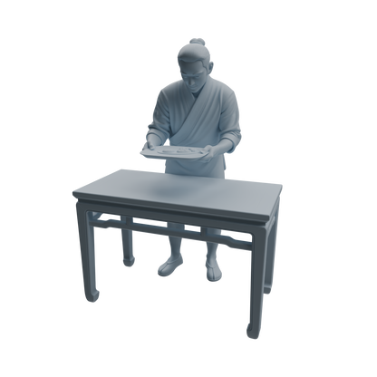 MRY-SFW LYTR986 Chinese Teahouse Service Attendant Character Modern Model 4 pcs