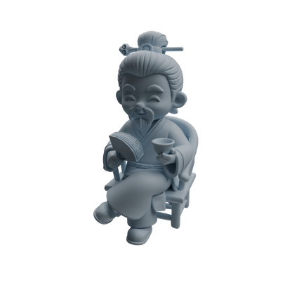MRY-SFW LYTR976 Ancient Scholar Tea Drinking Character Modern Model 4 pcs