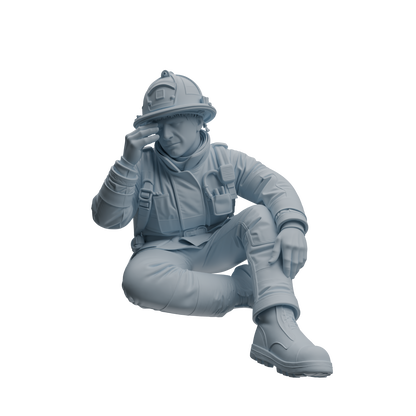 MRY-SFW LYTR1063 Firefighter Action Pose Character Modern Model 4 pcs