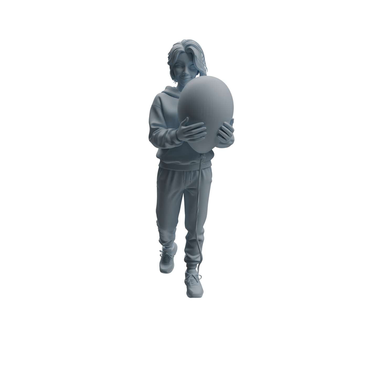 MRY-SFW LYTR1032 Amusement Park Themed People Holding Balloons Character Modern Model 4 pcs