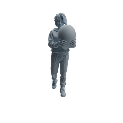 MRY-SFW LYTR1032 Amusement Park Themed People Holding Balloons Character Modern Model 4 pcs